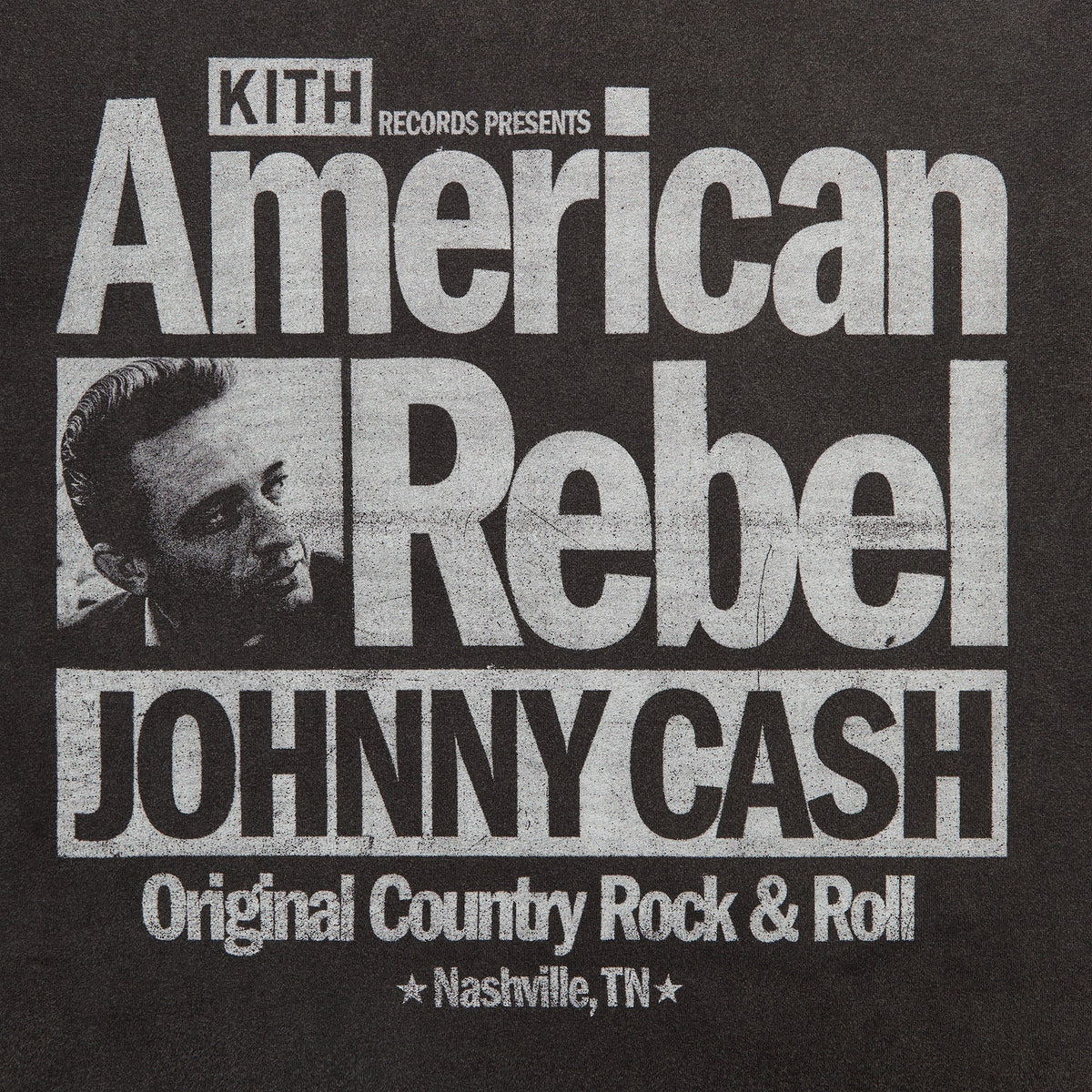 Kith Records for Johnny Cash American Rebel Vintage Tee - Black