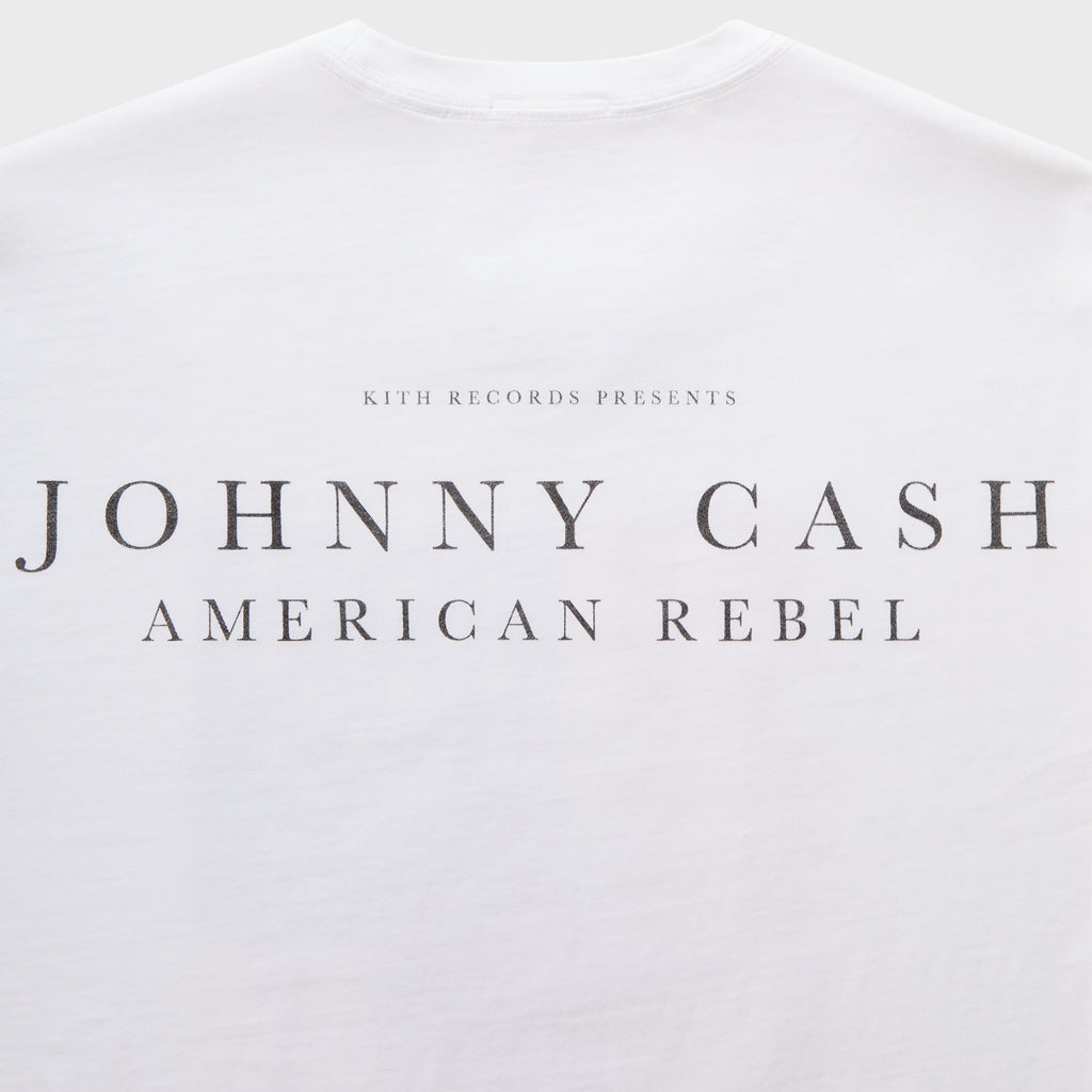Kith Records for Johnny Cash American Flag Vintage Tee - White