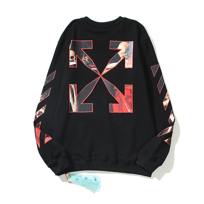 Off-White Black Renaissance Portrait Arrow Crewneck Sweatshirt