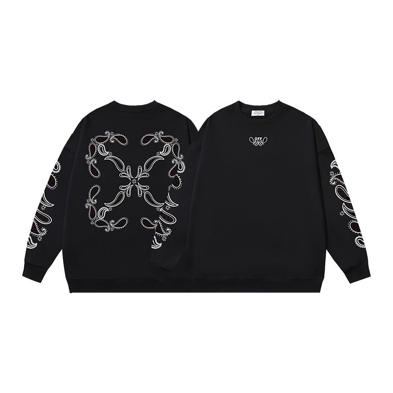 Off-White Black Spiral Line Arrow Crewneck Sweatshirt