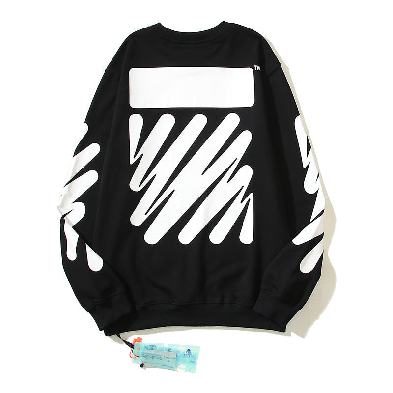 Off-White Black Bold Block Scribble Arrow Crewneck Sweatshirt