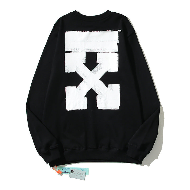 Off-White Black Brushstroke Block Arrow Crewneck Sweatshirt