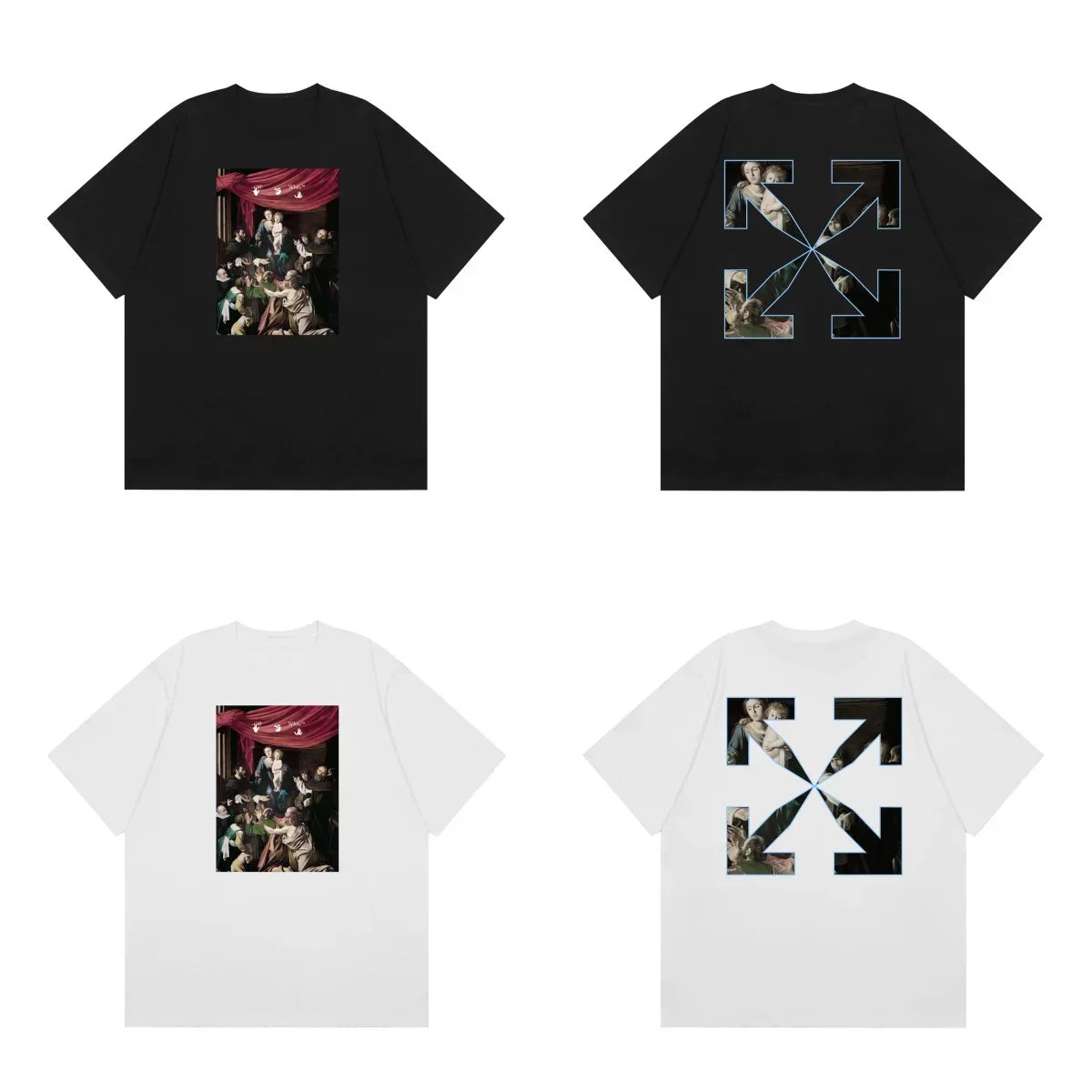 Off-White Vintage Poster Photo Arrow Cross Print Short Sleeve T-Shirt