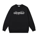 Off-White Black Floral Vine Typography Crewneck Sweatshirt