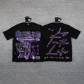 GLAZA GOD Men's Vintage Graphic Oversized T-Shirt – Gothic Streetwear Double-Sided Print Casual Tee