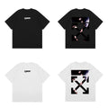 Off-White Black Pink Block Arrow Cross Print Short Sleeve T-Shirt