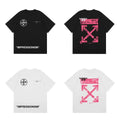 Off-White Hot Pink Arrow Cross Print Short Sleeve T-Shirt