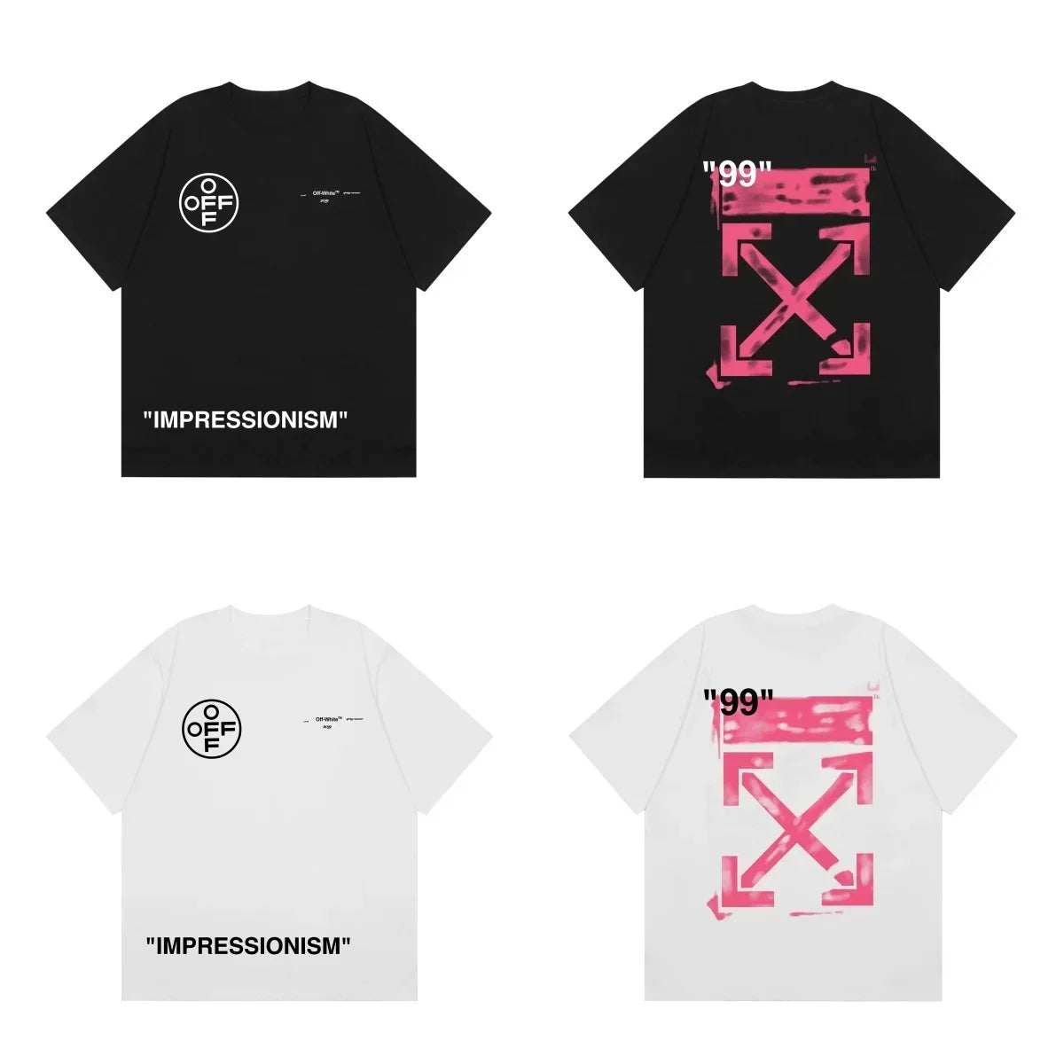 Off-White Hot Pink Arrow Cross Print Short Sleeve T-Shirt