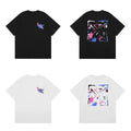 Off-White Pink Purple Abstract Arrow Cross Print Short Sleeve T-Shirt