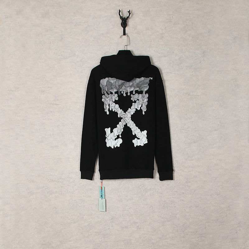 Off-White Black Grey Drip Cloud Arrow Hoodie
