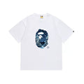 BAPE Style Winter Snow Scenery Ape Head Short-Sleeve Tee - White