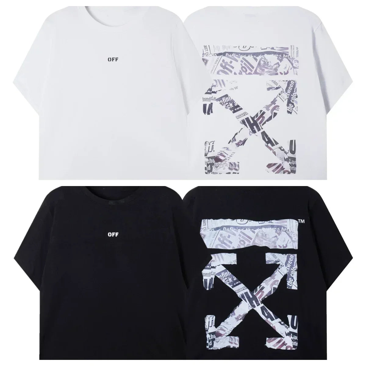 Off-White Marble Cross Arrow Graphic Short Sleeve T-Shirt