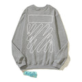 Off-White Heather Grey Minimalist Outline Arrow Crewneck Sweatshirt