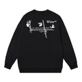 Off-White Black Skeleton Hand Typography Arrow Crewneck Sweatshirt