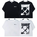 Off-White Brushstroke Arrow Cross Print Short Sleeve T-Shirt