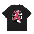 Anti Social Social Club Red X-Cross Logo T-Shirt - Black